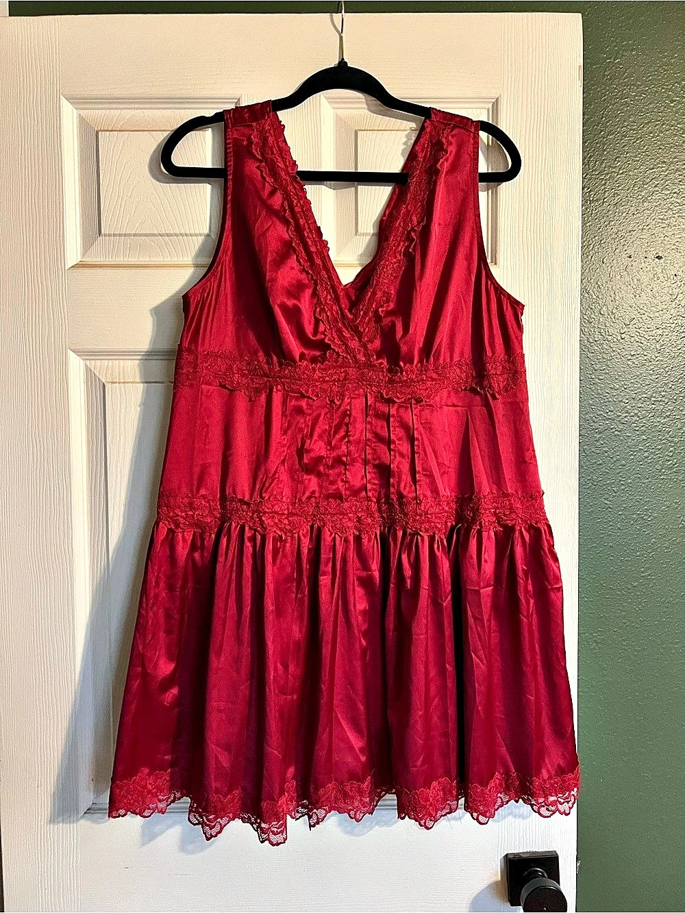Red Lace Mini Dress Like New